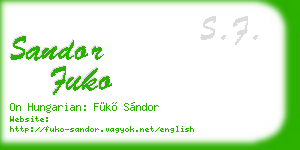 sandor fuko business card