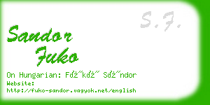 sandor fuko business card